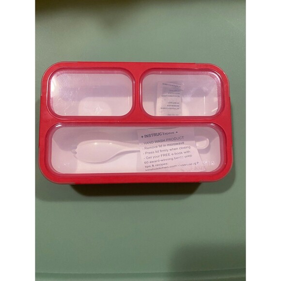 Bento Box New in Package Red with 3 compartments BPA free dishwasher micro safe - Picture 8 of 12